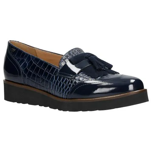 Wojas Navy Blue Leather Loafers | 4605076 Oxfords With Tuxedo