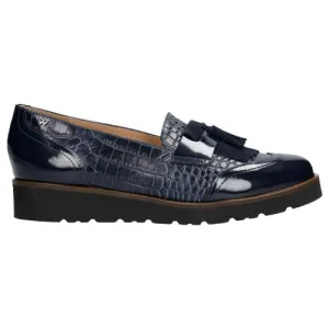 Wojas Navy Blue Leather Loafers | 4605076 Amstar Oxford