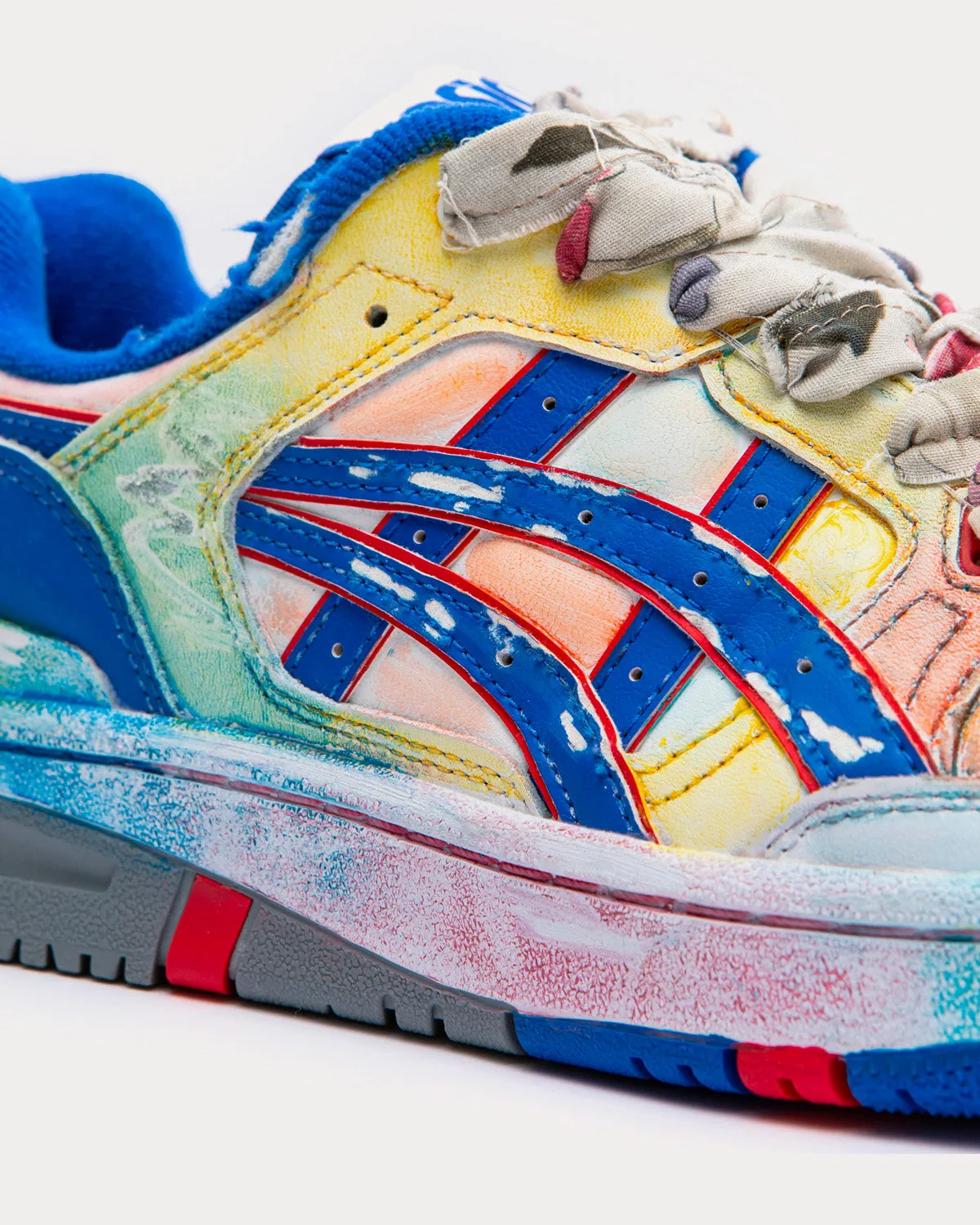 EX89 Rainbow / Cobolt / Beige Lace Low Top Sneakers Best Asics Shoes For Sever's Disease