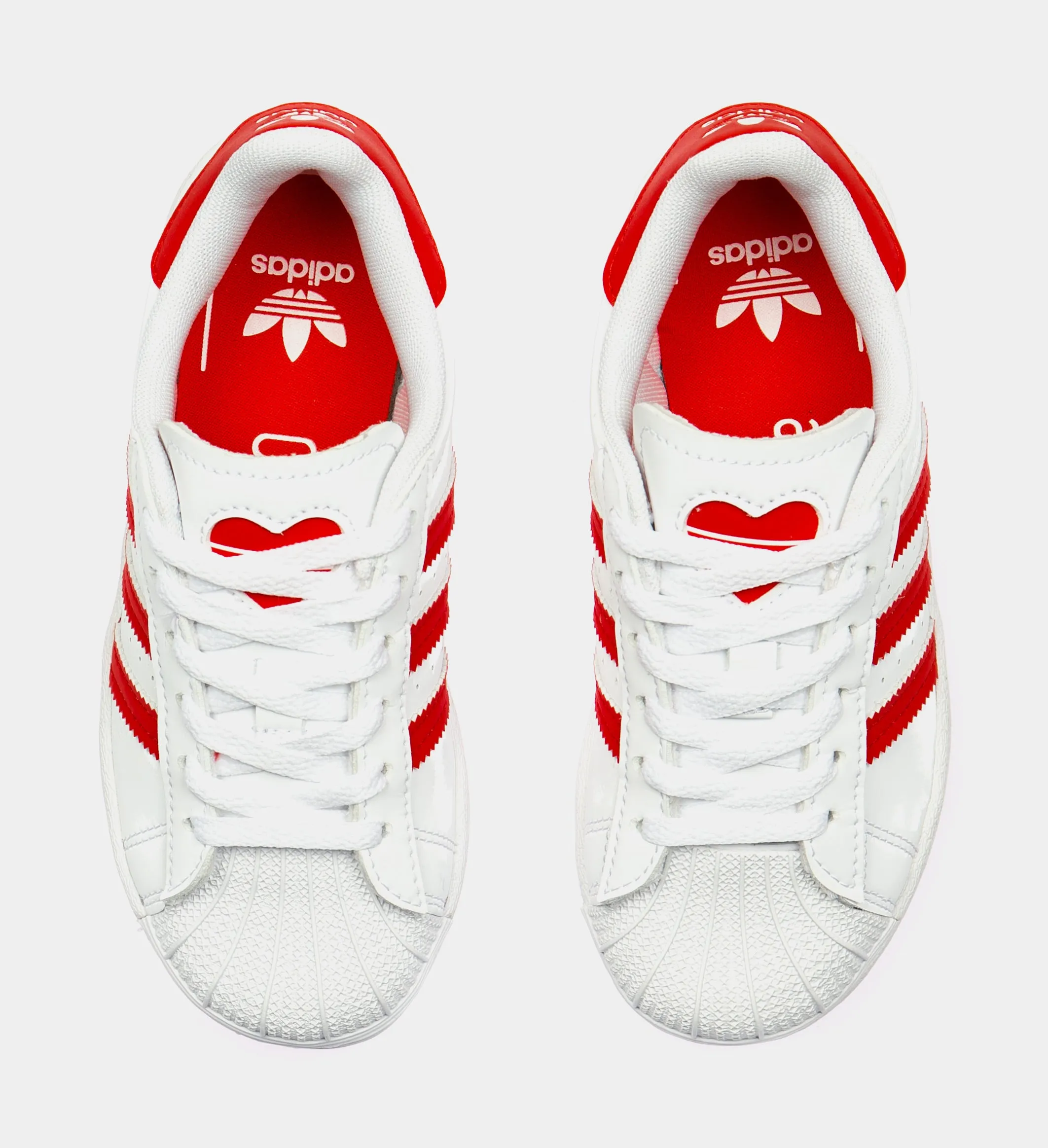 Adidas Running Shoes Long Distance Superstar Preschool Lifestyle Shoe (White/Red)