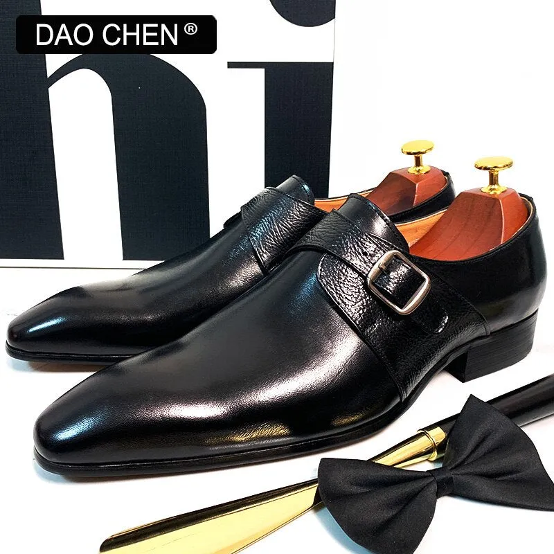 BROWN MONK STRAP LOAFERS SHOE SLIP ON Loafers Ebay