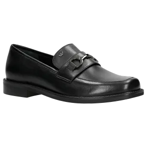 Terrabite Oxford Wojas Black Leather Loafers with Black Logo | 46092-51