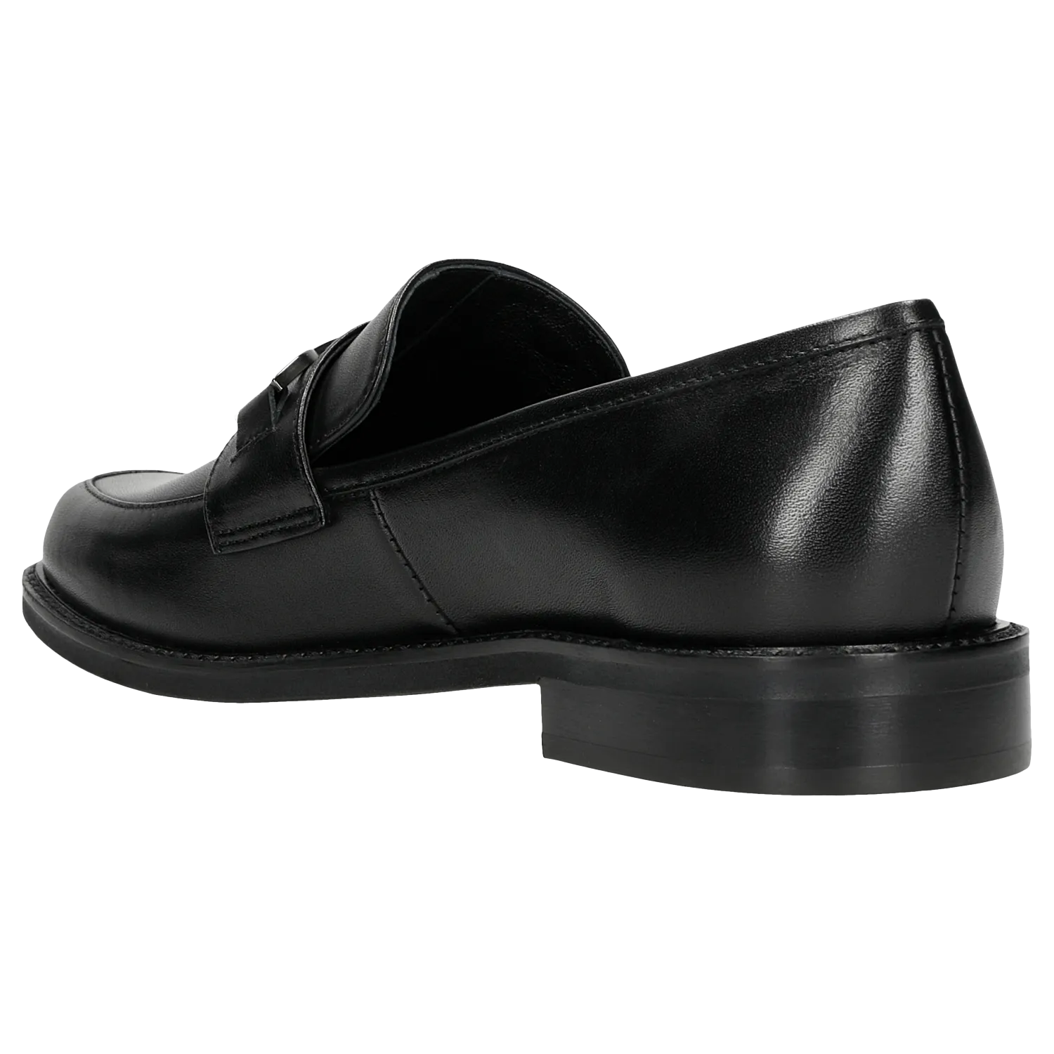 Wojas Black Leather Loafers with Black Logo | 46092-51 Clark Oxfords