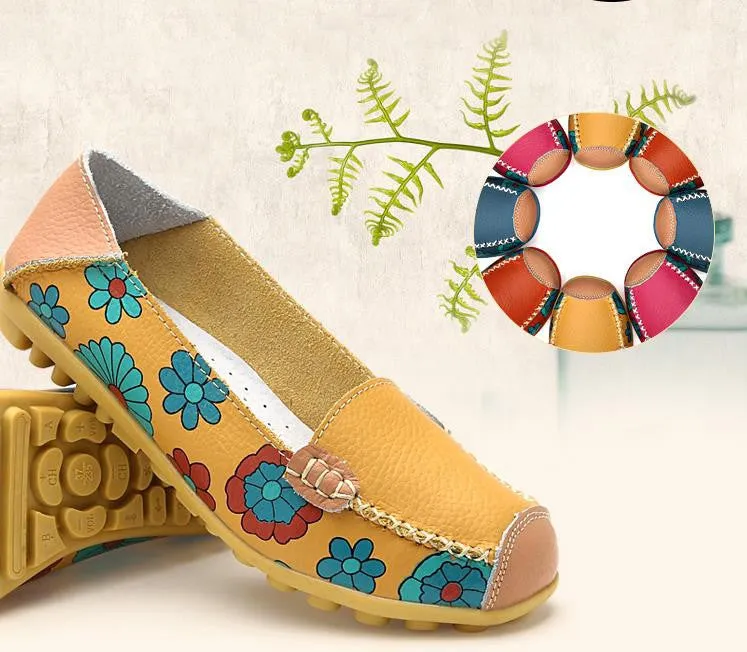 Fashion genuine leather women flats spring and autumn color block single shoes for woman casual mother shoes Nmd R1 Stlt Primeknit Casual Shoes