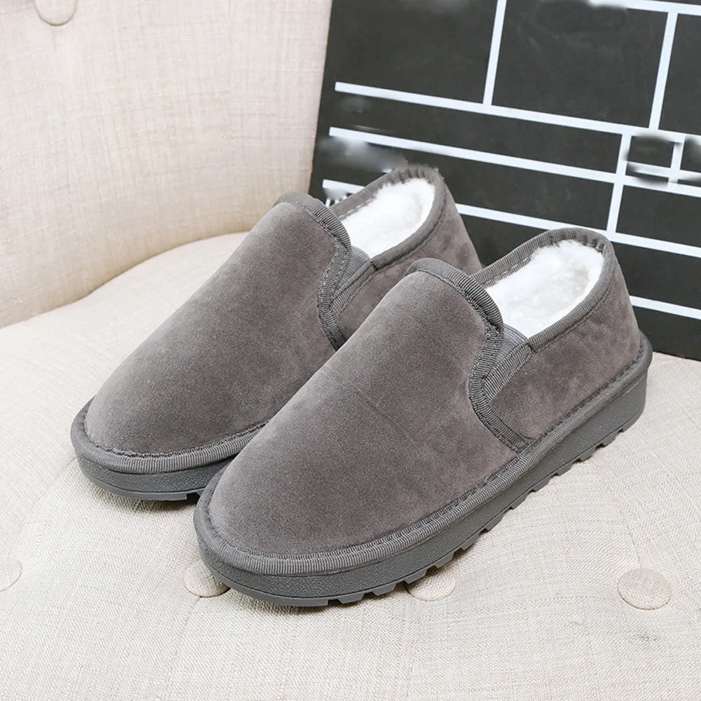 Fashion Women Boots Flat Ankle Fur Lined Warm Snow Breathable Shoes Lazy shoes Big Size 35-43 Drop Shipping Best Shoes For Smart Casual Office