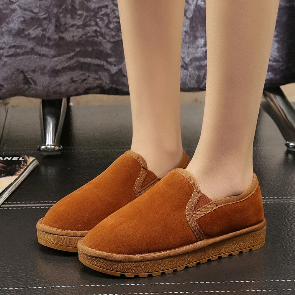 Fashion Women Boots Flat Ankle Fur Lined Warm Snow Breathable Shoes Lazy shoes Big Size 35-43 Drop Shipping Black Oxford Shoes Casual