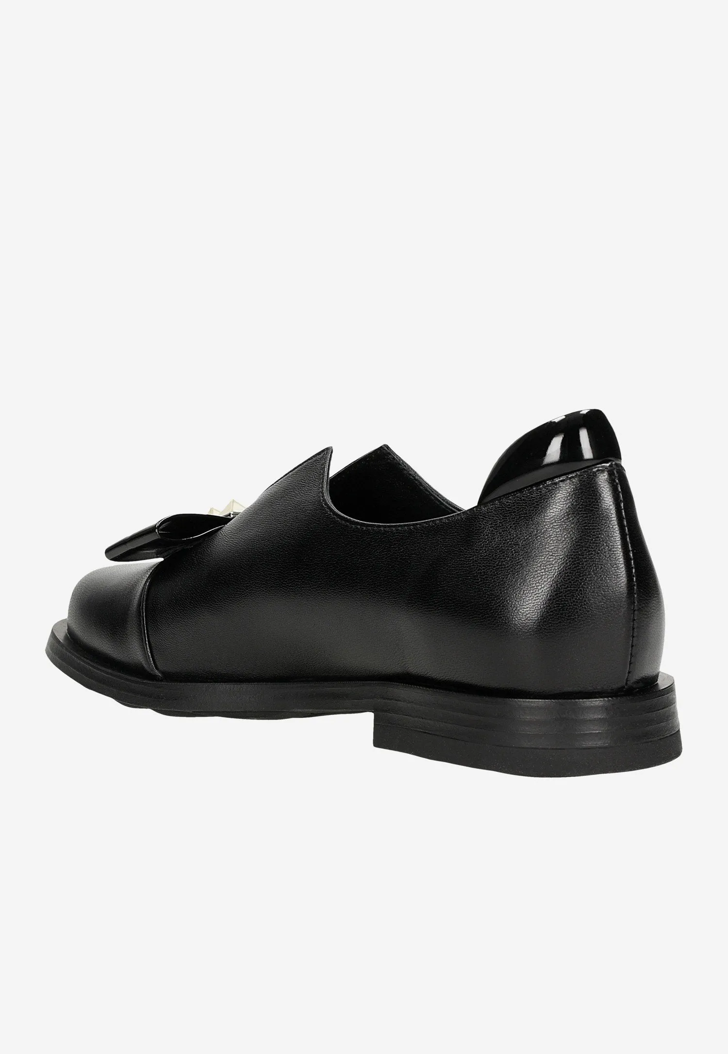 Agl Oxfords Wojas Black Leather Loafers with Black Detail | 4625251