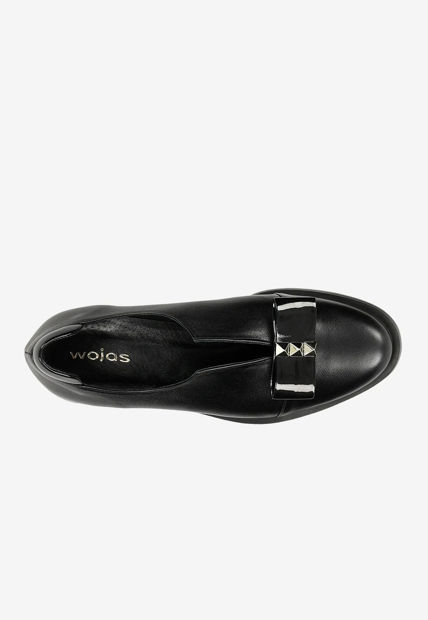 Oxfords Casual Dining Hours Wojas Black Leather Loafers with Black Detail | 4625251