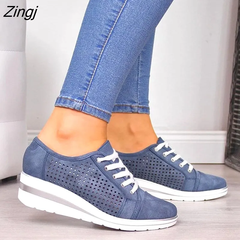 kamames Adisputent Summer Women Flats Shoes Female Hollow Breathable Mesh Casual Shoes for Ladies slip on flats Loafers shoes Beach Seychelles Shoes