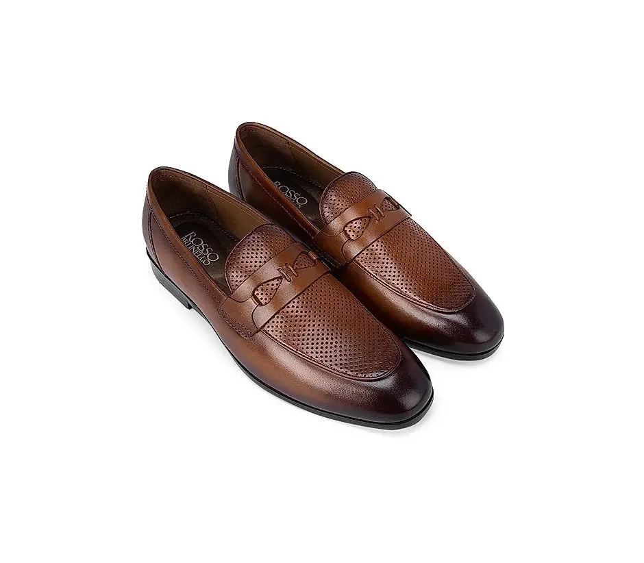 Winter Loafers Tan Perforated Loafers
