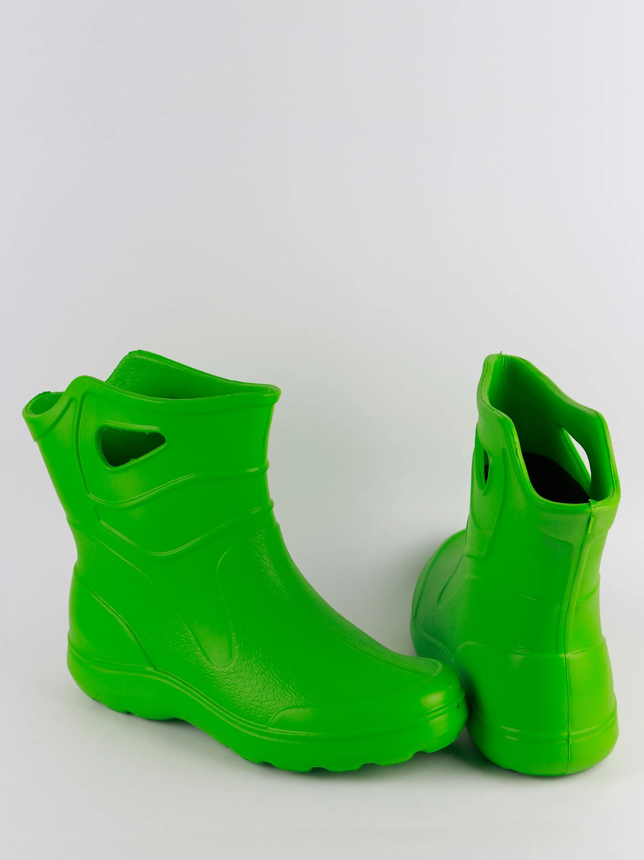 Men's  Faux Leather Indoor Ankle Boots,Green Baguette Slides