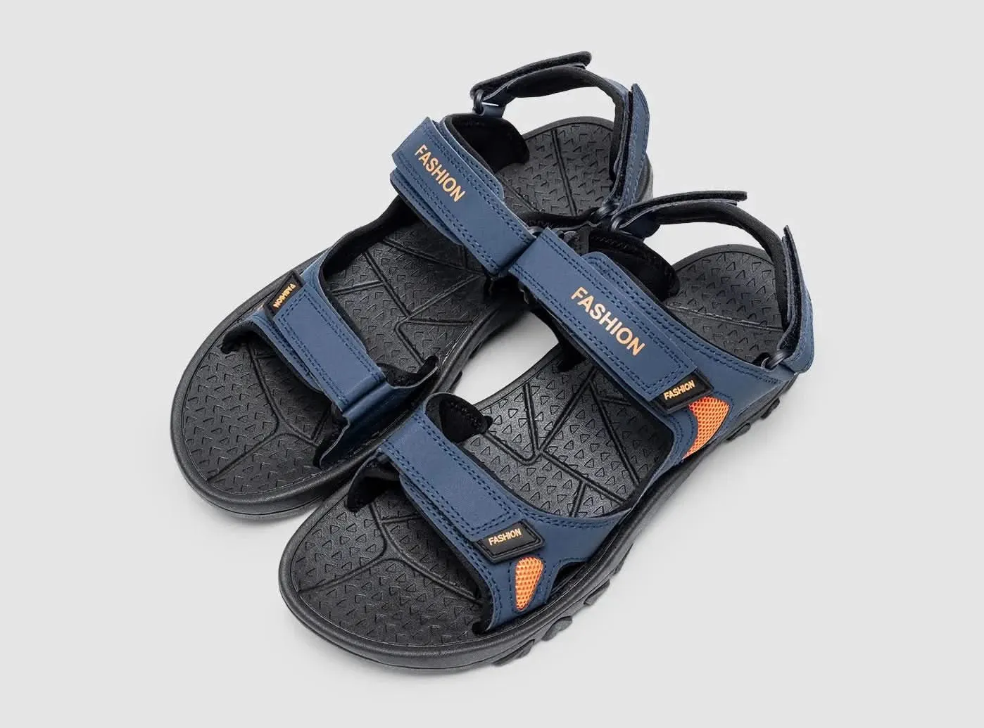 Silver Flat Sandals FitVille Men's Casual Beach Sandals
