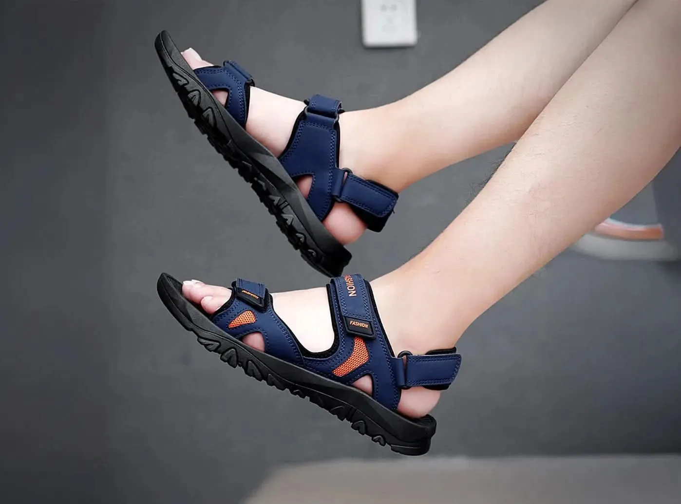 Strap Sandals Flat FitVille Men's Casual Beach Sandals