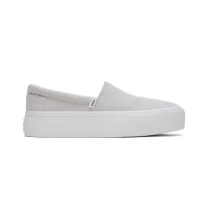 TOMS Sneakers Alpargata Fenix Platform Slip-on Women - Grey Washed Canvas Embroidered Slip Ons