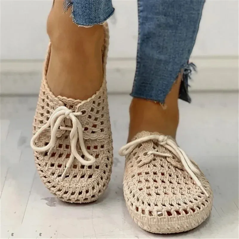 Flip-flops Summer Shoes Women Sandals Fashion Hollow Out Breathable Beach Shoes Lace-up Ladies Slippers Sandals Sandals Locations Turk And Caicos