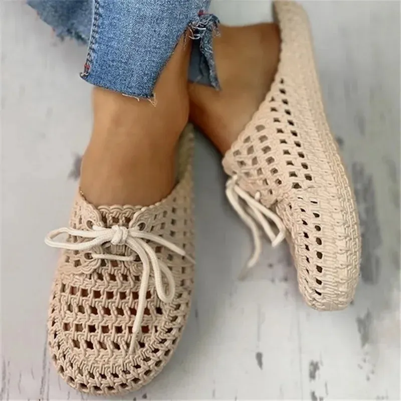 Flip-flops Summer Shoes Women Sandals Fashion Hollow Out Breathable Beach Shoes Lace-up Ladies Slippers Sandals Sandals Adissage