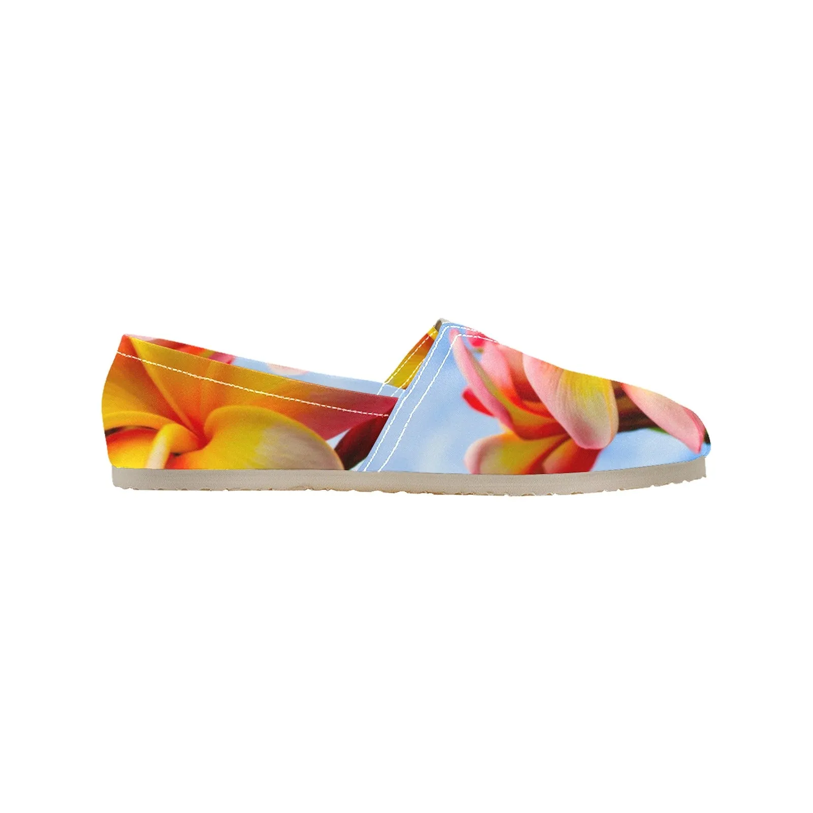 Frangipani Sky Women's Canvas Slip-On Shoes Flat Shoes With Holes