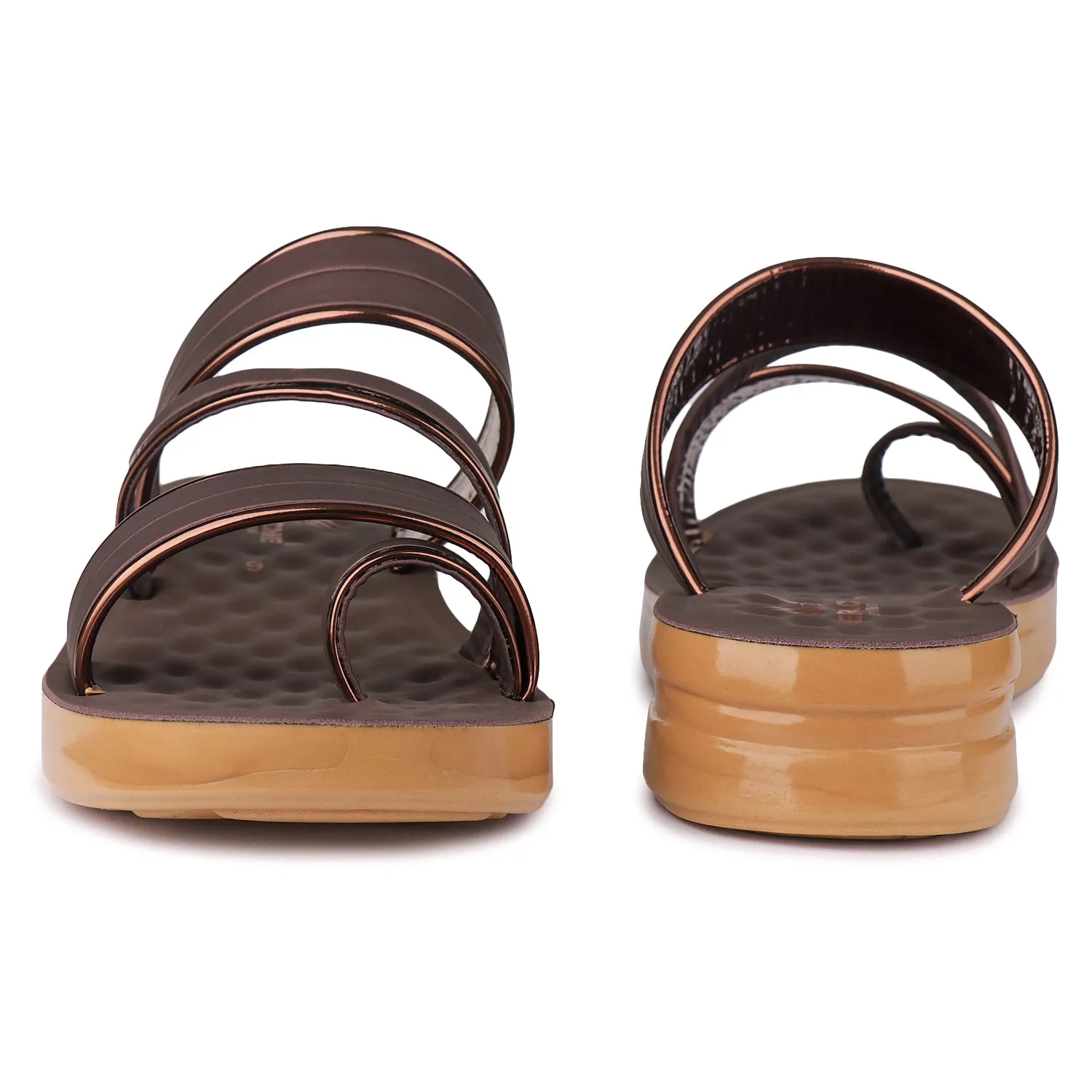 Floral Slippers Bersache Extra Soft Classic Casual with  Regular wear with Ultra Soft & Flexibility Technology Flip Flop For Women's/Girl's-(6161-Brown)