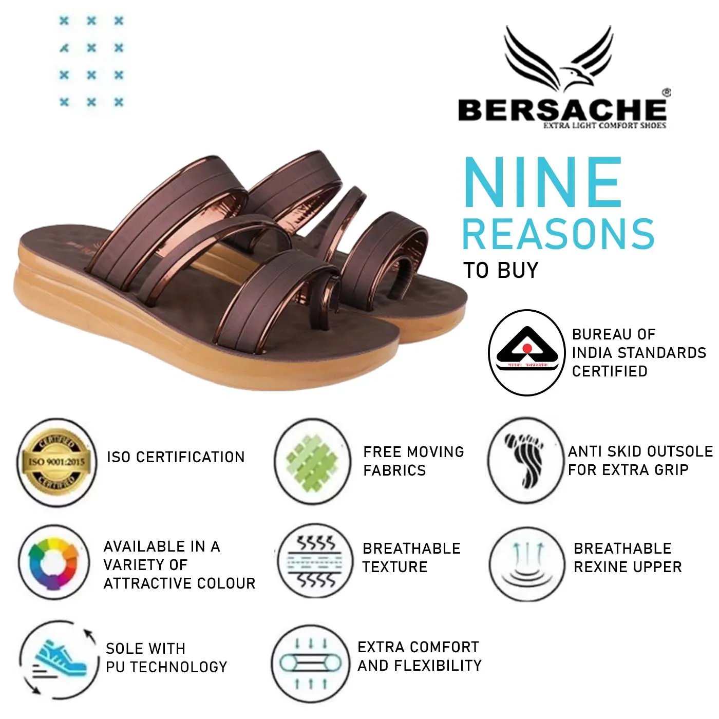 Bersache Extra Soft Classic Casual with  Regular wear with Ultra Soft & Flexibility Technology Flip Flop For Women's/Girl's-(6161-Brown) Slippers In Spanish