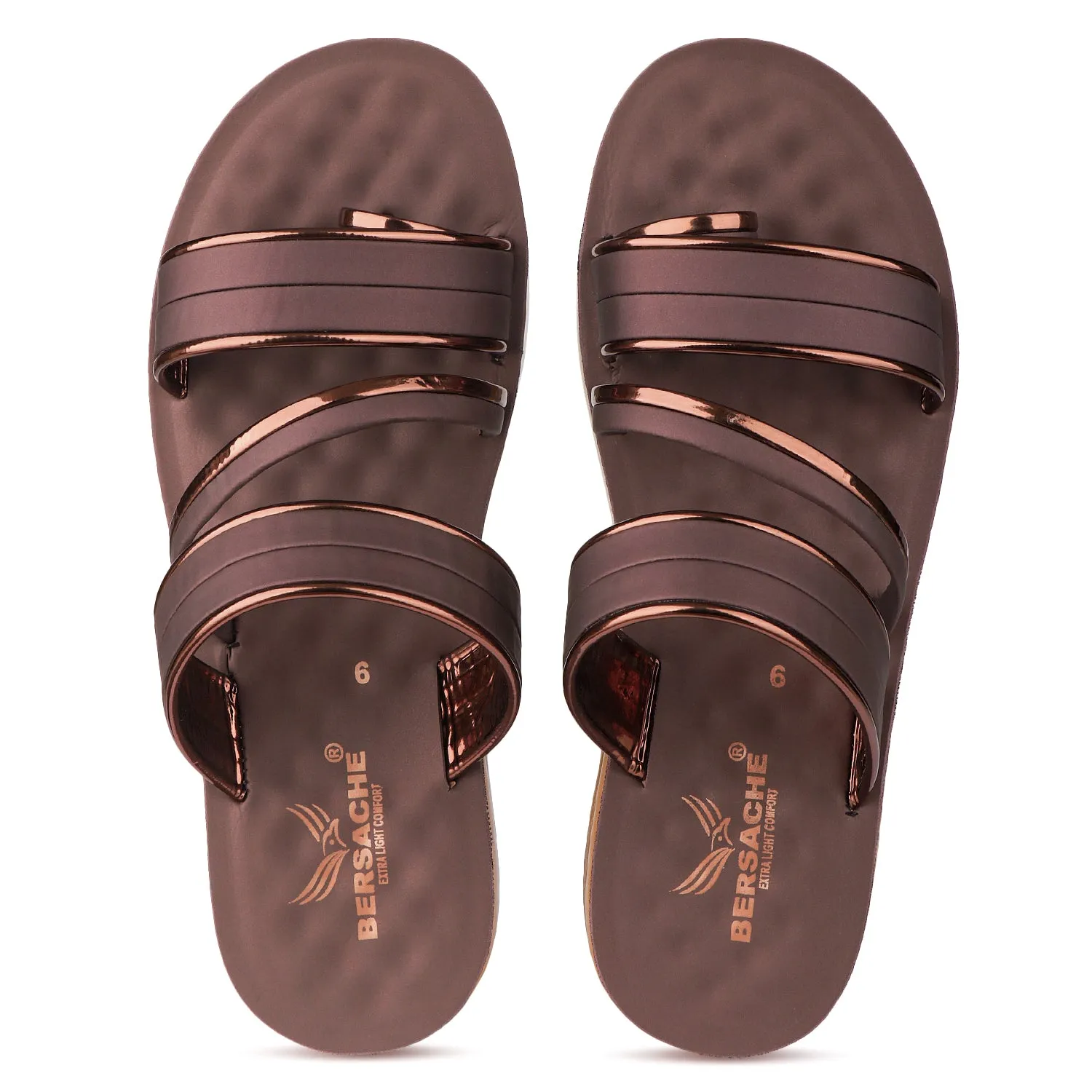 Bersache Extra Soft Classic Casual with  Regular wear with Ultra Soft & Flexibility Technology Flip Flop For Women's/Girl's-(6161-Brown) Slide Inn