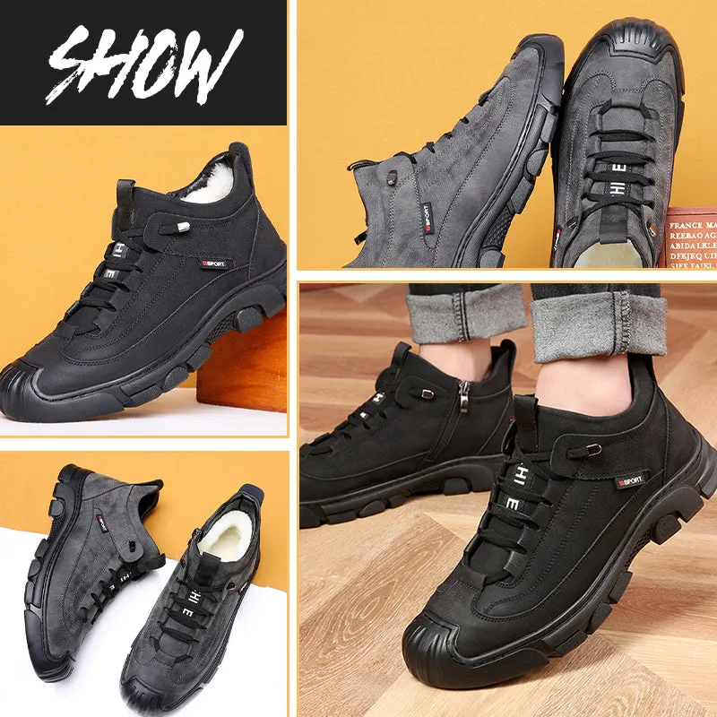 [Winter Gift] Men's Faux Wool Lining Leather Sneaker Zeba Sneakers