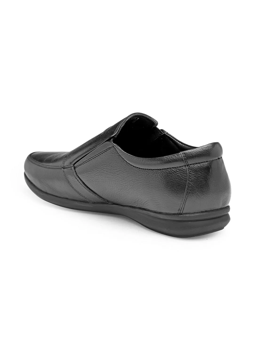 Teakwood Men Black Genuine Leather Formal Slip-Ons Frye Leather Slip Shoe