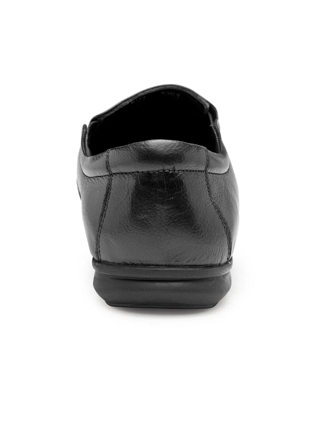 Custom Slip Ons Teakwood Men Black Genuine Leather Formal Slip-Ons
