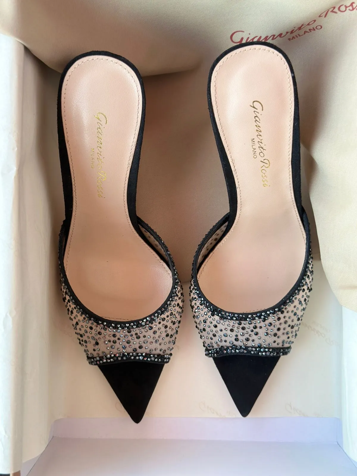 Gianvito Rossi High Heel Crystal Slippers Casual Zappos Shoes