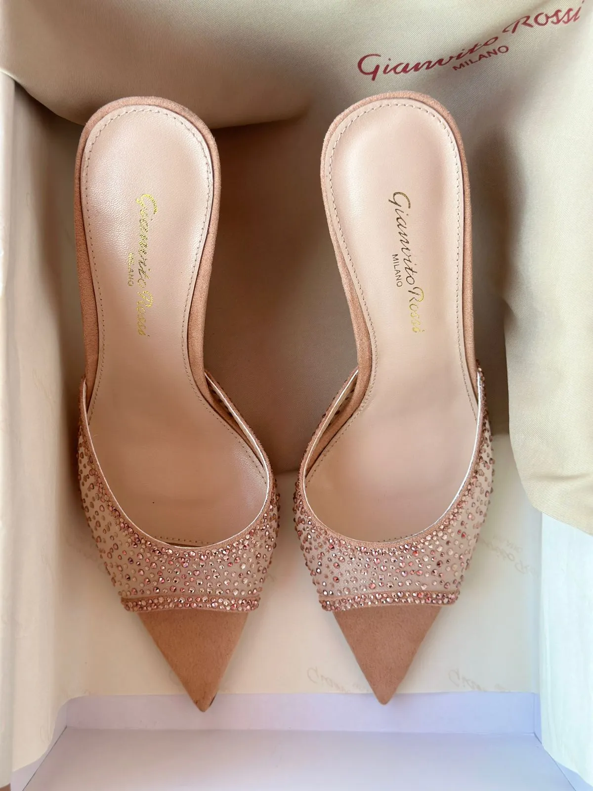 Shoes Casual Sports 2018 Gianvito Rossi High Heel Crystal Slippers