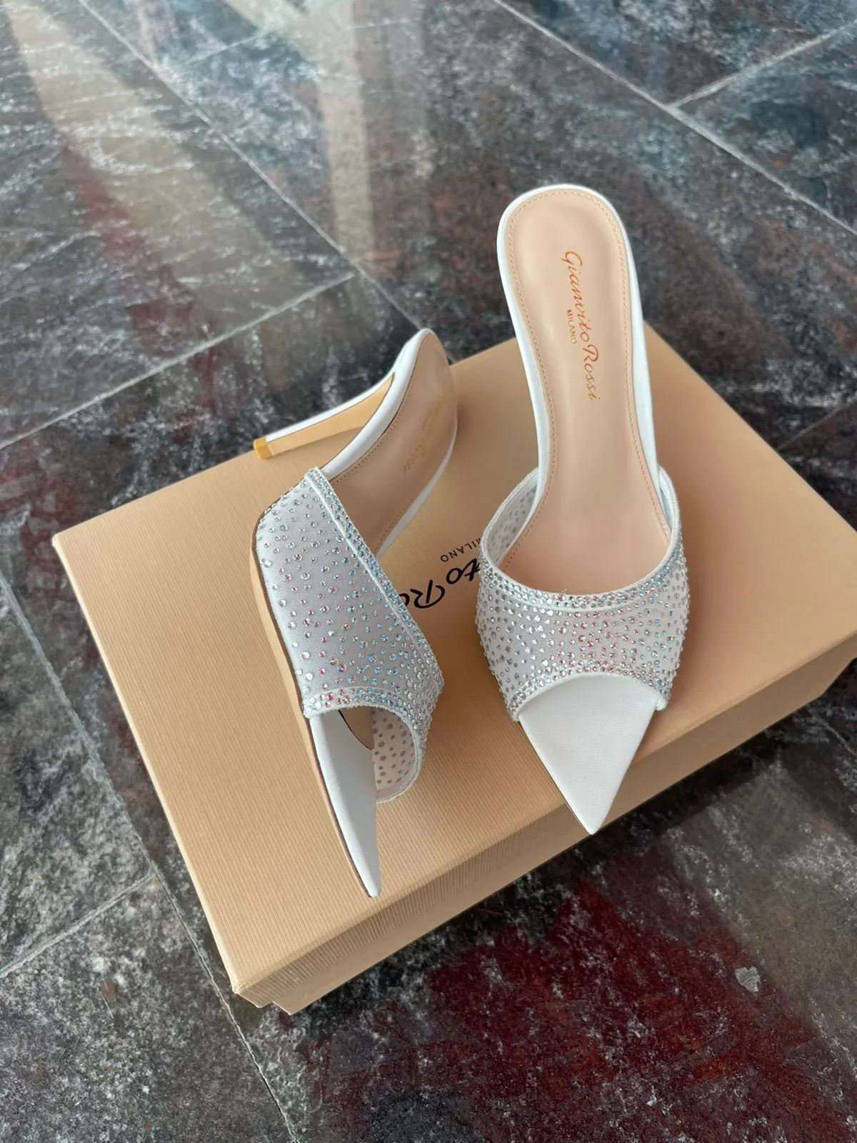 Gianvito Rossi High Heel Crystal Slippers Clarks Lace Casual Shoes