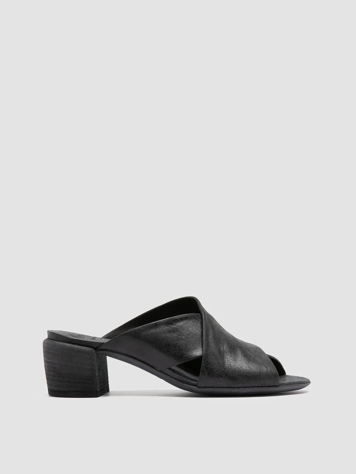 B.o.c Sandals HADRY 007 - Black Leather Slide Sandals