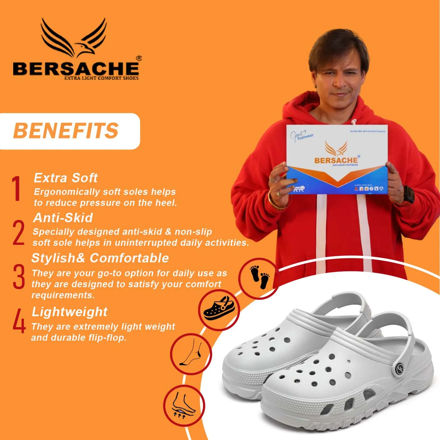 On Sale Slides Bersache Extra Soft Classic Casual with  Regular wear with Ultra Soft & Flexibility Technology Flip Flop for Men's & Boy's (6092-Grey)