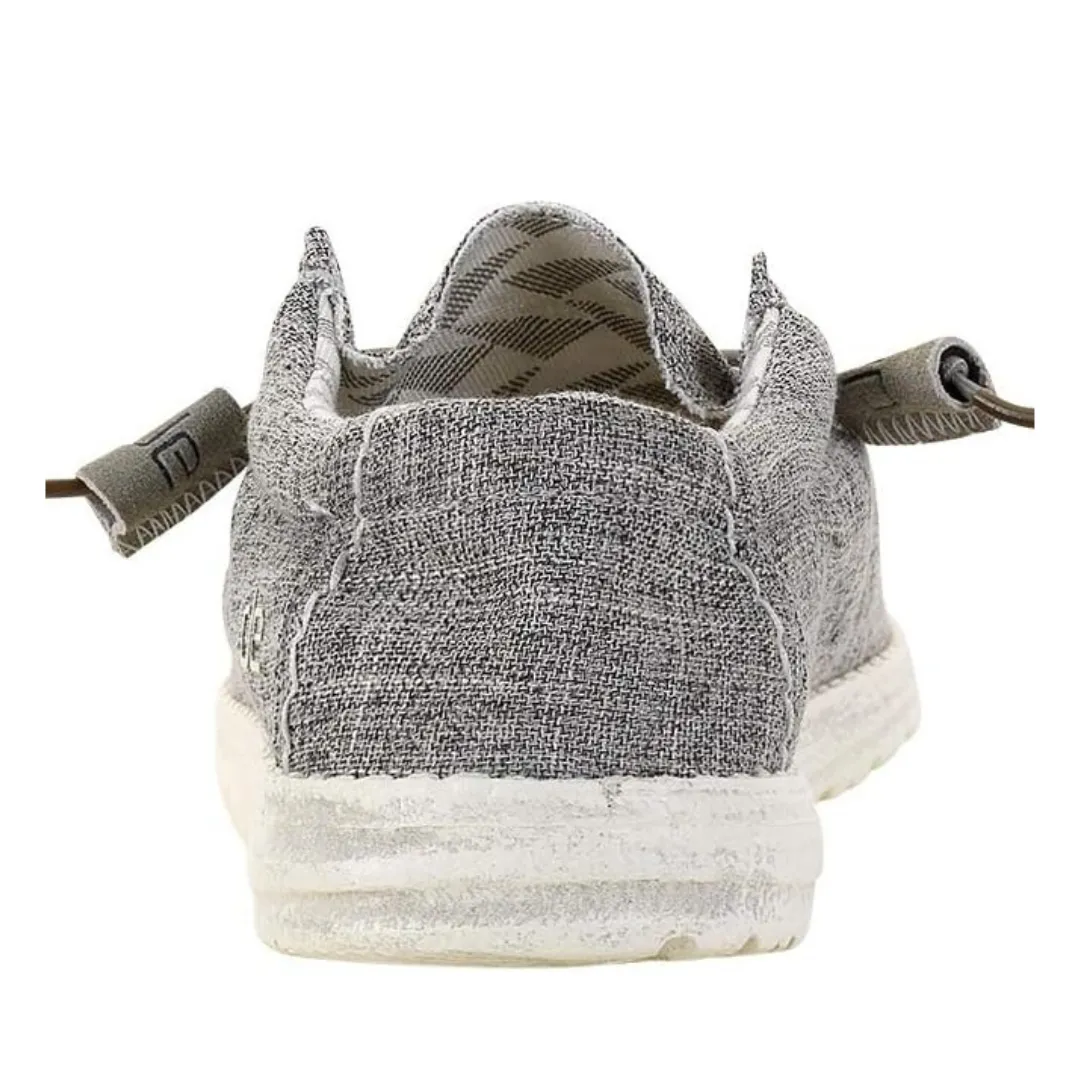 Loafers With Socks Outfit Hey Dude Mens Wally Blend Linen 4005-1HS