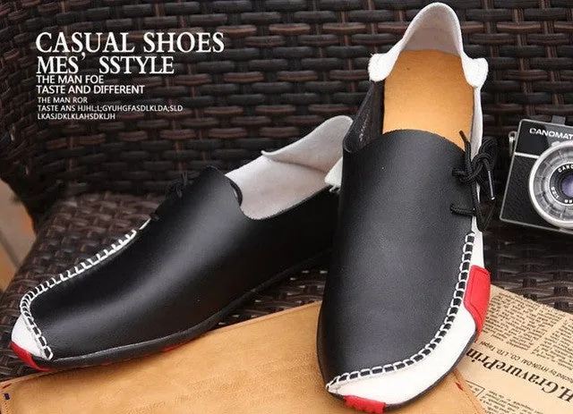Casual Safety Toe Shoes High Quality Men's Shoes Fashion Leather Gommino Comfortable Loafer Driver's Boat Casual Shoes Flats Wholesale Free Shipping
