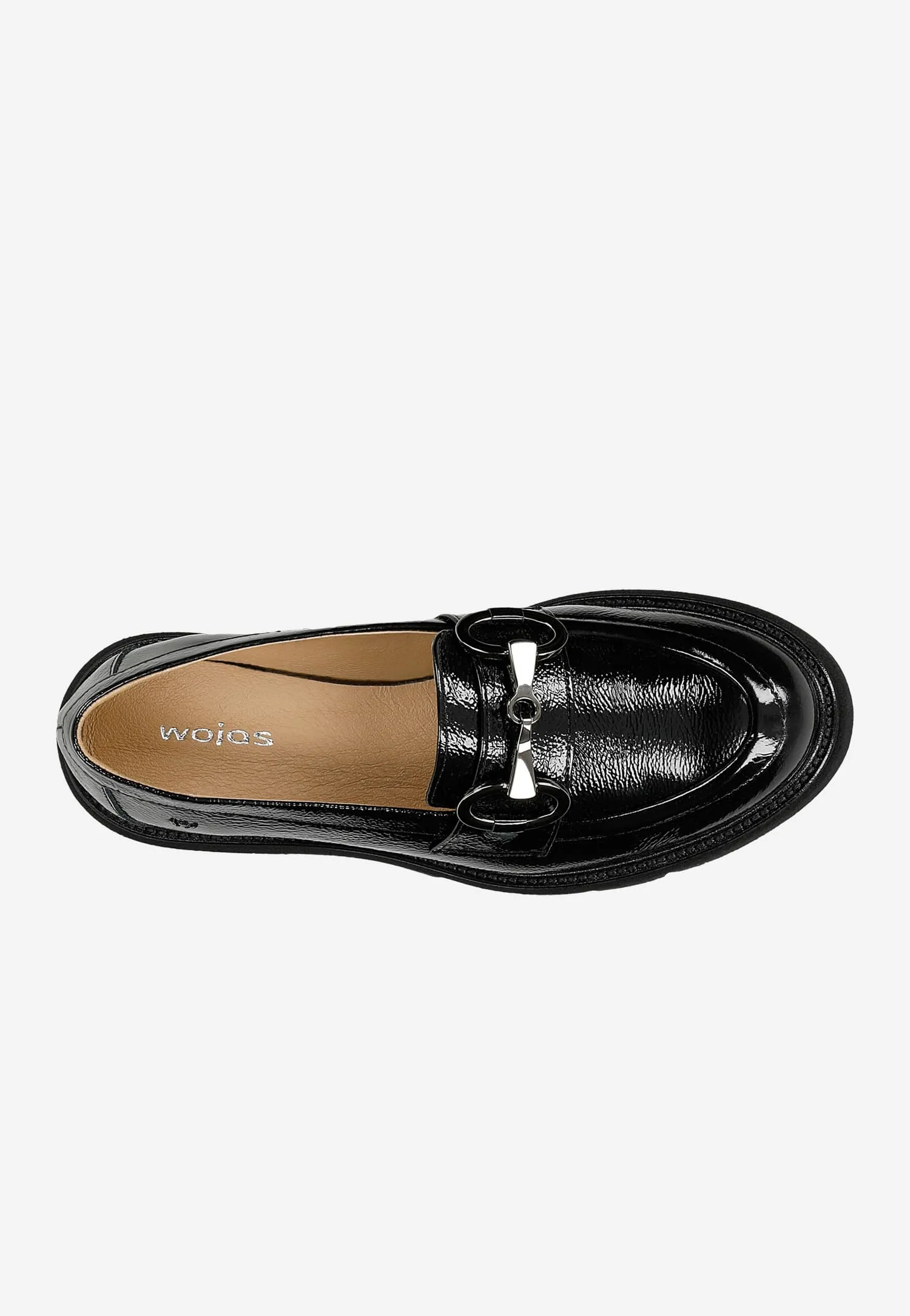 Gh Bass Saddle Oxfords Wojas Black Patent Leather Loafers on a Solid Sole | 4626431