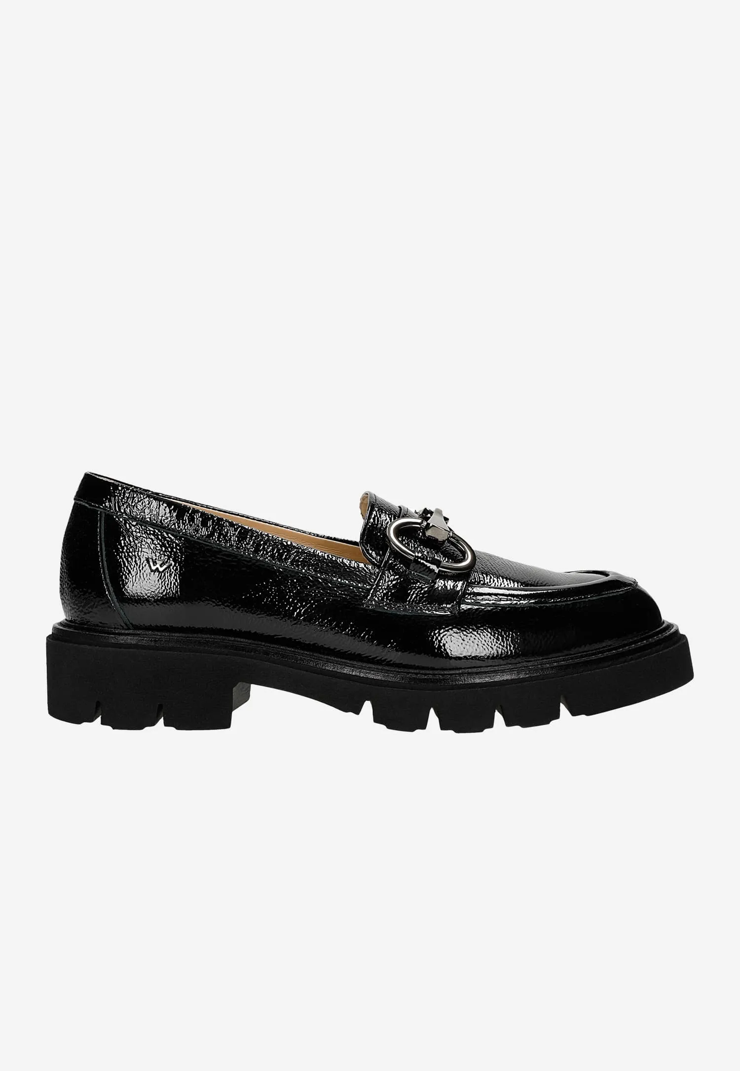 Wojas Black Patent Leather Loafers on a Solid Sole | 4626431 Northwest Oxford