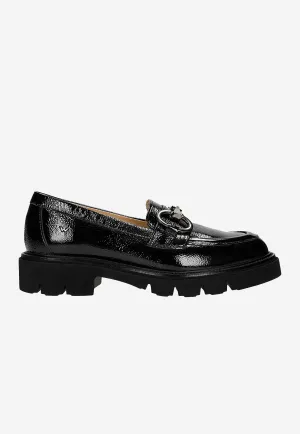 Loafers Or Oxfords With Suit Wojas Black Patent Leather Loafers on a Solid Sole | 4626431