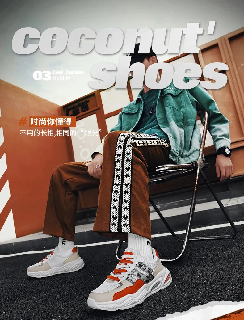 Hot Sale Men's Casual Sneaker Autumn Mixed Color Mesh Outdoor Shoes for Mens Trendy Mans Tennis Sports Lightweight Male Sneakers Boat Shoes Business Casual