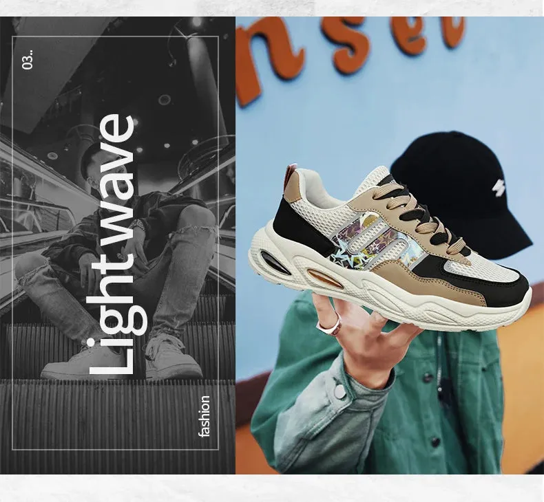 Hot Sale Men's Casual Sneaker Autumn Mixed Color Mesh Outdoor Shoes for Mens Trendy Mans Tennis Sports Lightweight Male Sneakers Comfortable Shoes For Business Casual