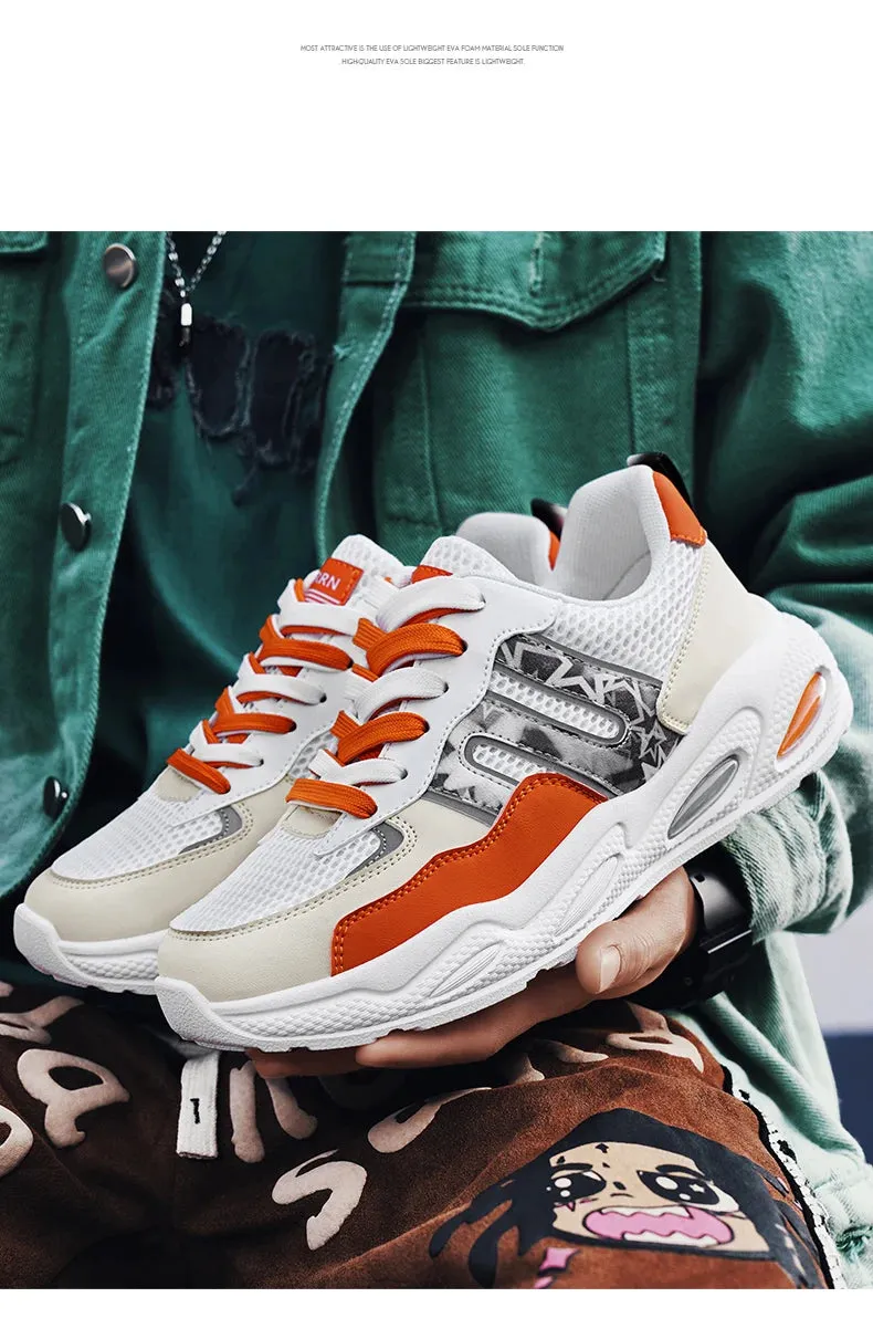 Hot Sale Men's Casual Sneaker Autumn Mixed Color Mesh Outdoor Shoes for Mens Trendy Mans Tennis Sports Lightweight Male Sneakers Romeo Slip-on Casual Shoes