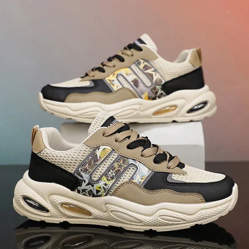 Hot Sale Men's Casual Sneaker Autumn Mixed Color Mesh Outdoor Shoes for Mens Trendy Mans Tennis Sports Lightweight Male Sneakers Business Casual Sport Shoes