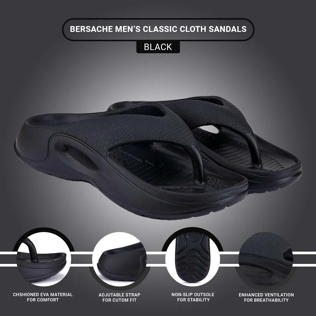 Bersache Extra Soft Classic Casual with  Regular wear with Ultra Soft & Flexibility Technology Clogs for Men's & Boy's 6061-Black Slides Size 12