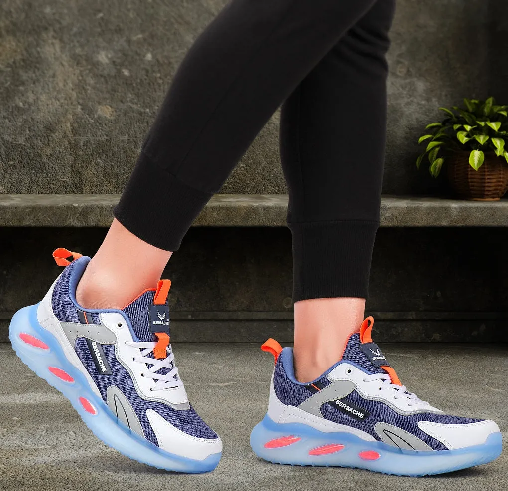 Bersache Lightweight Sports Running Shoes For Men Blue-9052 Slide Slippers