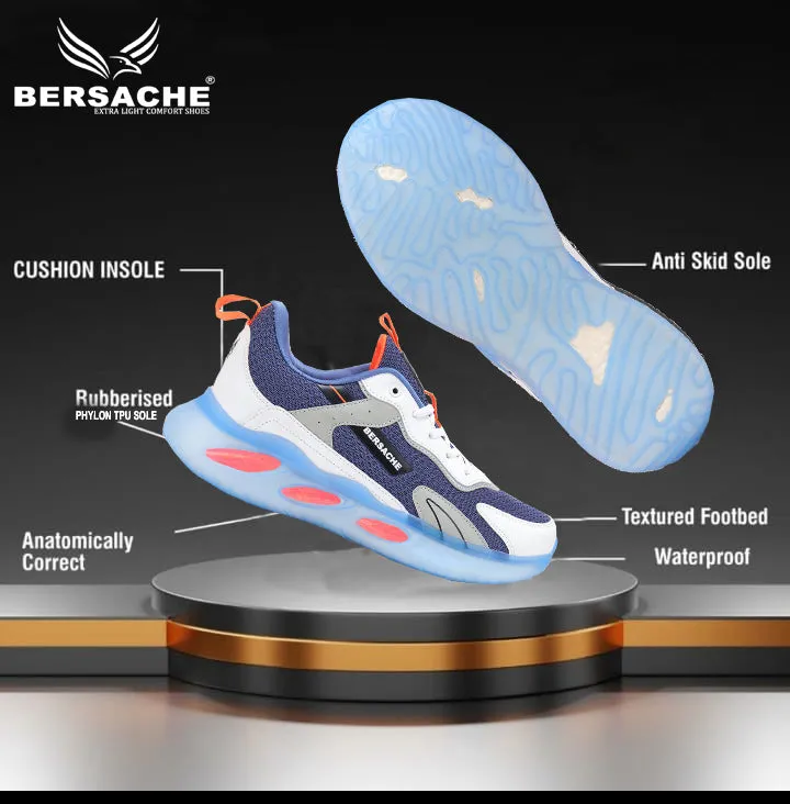 Psyduck Slippers Bersache Lightweight Sports Running Shoes For Men Blue-9052