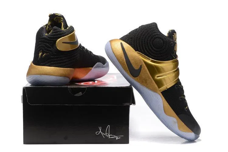 Nike Kyrie 2 Black Gold Men Basketball Shoes Sale Size US 7-12 Asics Pronation Control Shoes