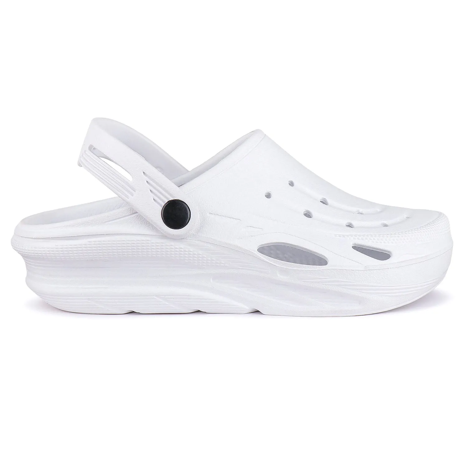 Bersache Extra Soft Classic Casual with  Regular wear with Ultra Soft & Flexibility Technology Clogs for Men's & Boy's 6064-White Vibrating Slippers