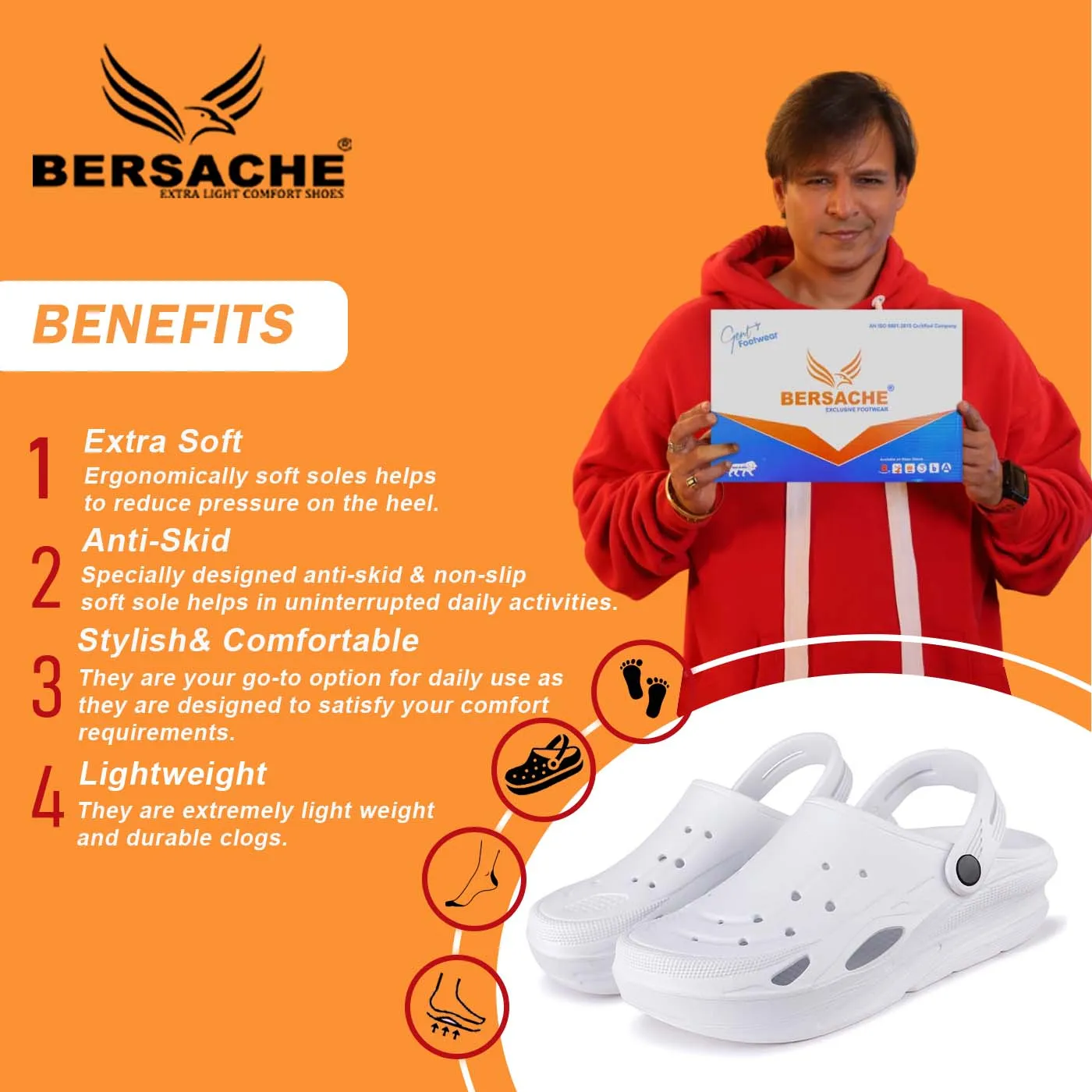 Scooby Doo Slippers Bersache Extra Soft Classic Casual with  Regular wear with Ultra Soft & Flexibility Technology Clogs for Men's & Boy's 6064-White