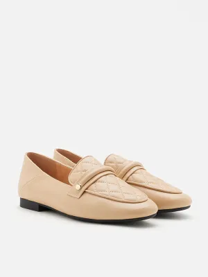 Sandra Quilted Loafers Moccasin Toe Loafers