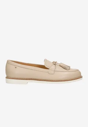 Wojas Beige Leather Loafers with Decorative Fringes | 4627154 Sneaker Oxfords