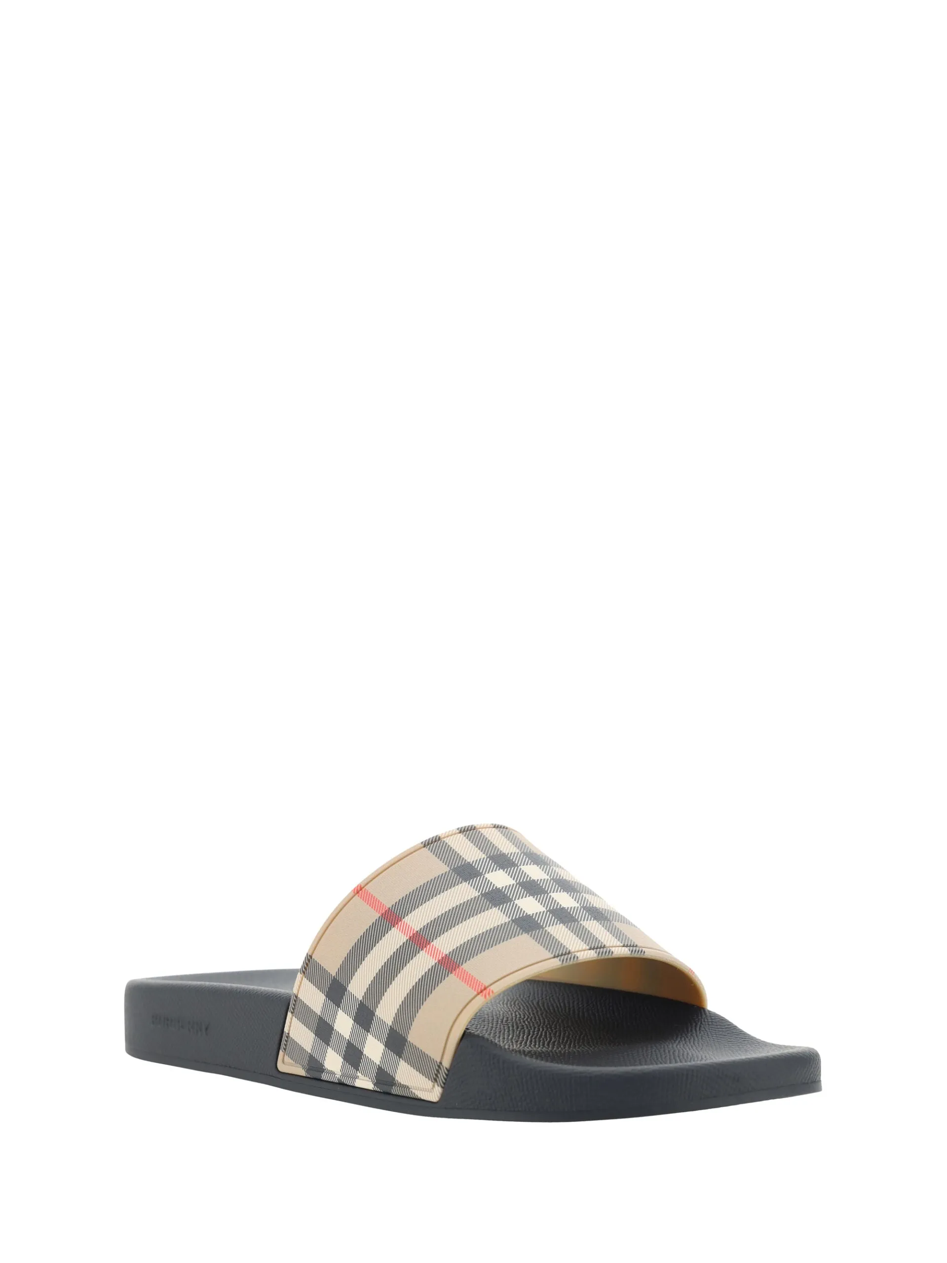 Sandals Lace Up Flat Burberry Brown Rubber Slides Sandals